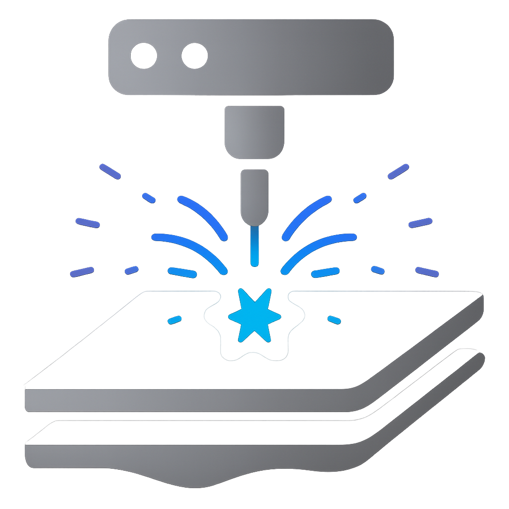 Elemento gráfico donde se ve un circuito con el logo pequeño de Metric Pro, desde este circuito salen conexiones a unos engranajes, que representan el movimiento hacia arriba y hacia abajo de una compuerta, también se ve ícono de señal inalámbrica, que representa la conectividad del sistema y que se puede operar de forma remota