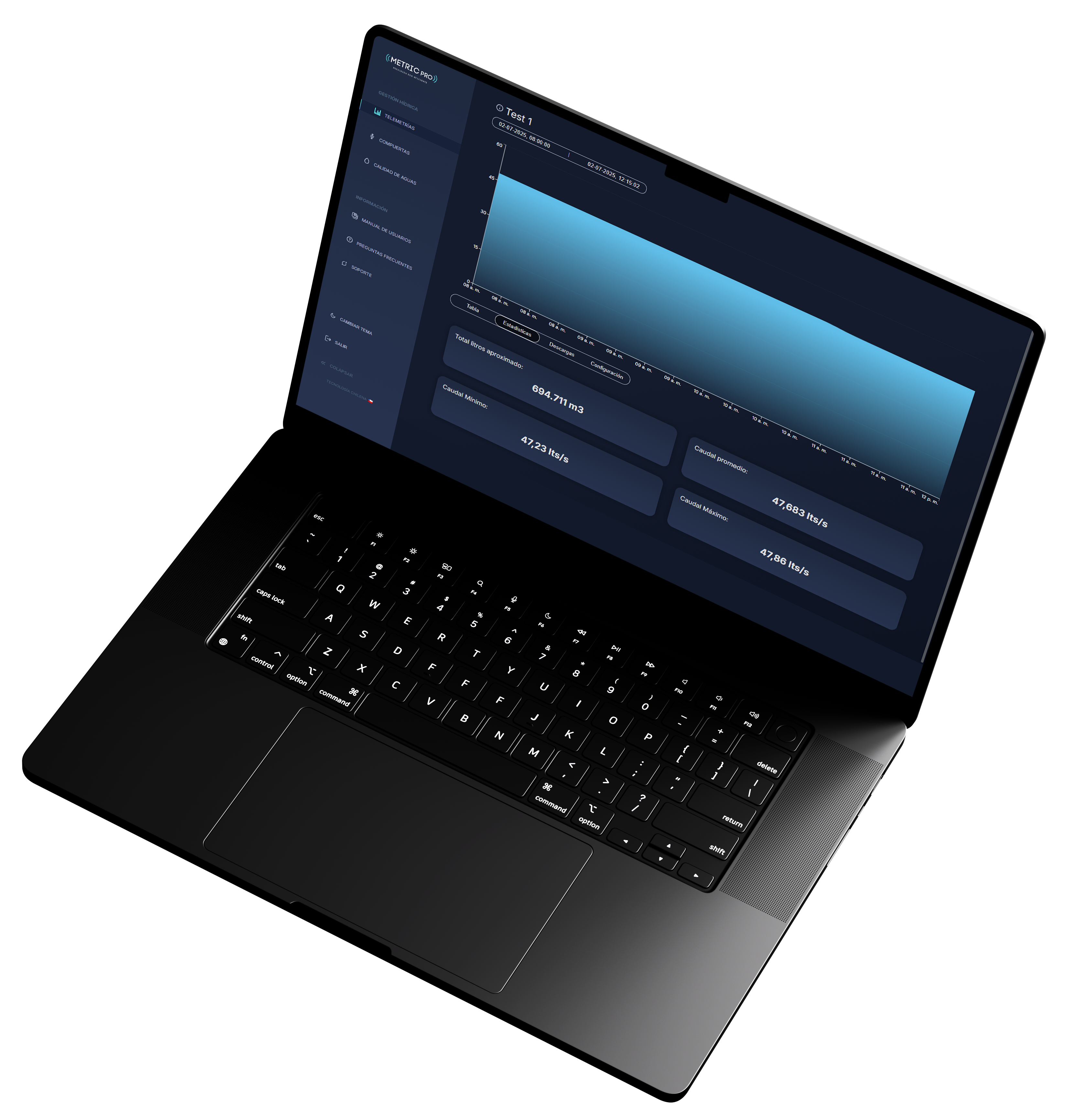Elemento gráfico donde se ve una computador con un teléfono celular con unos engranajes al rededor, estos equipos están visualizando una plataforma de gestión de compuertas